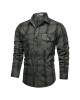 Men's Casual Flannel Shirt Long Sleeve Plaid Cotton Work Shirt Relaxed