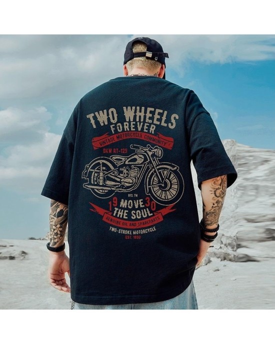 Oversized Hip Hop T-Shirt for Men Plus Size Streetwear Graphic Tee Loose Fit Casual Short Sleeve