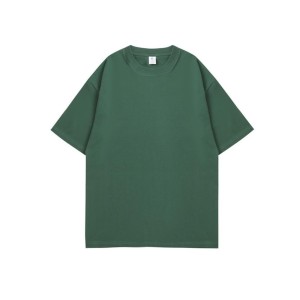 Plain Color 220g Cotton T-Shirt for Men and Women, Oversized Drop Shoulder Tee, Unisex Casual Short Sleeve