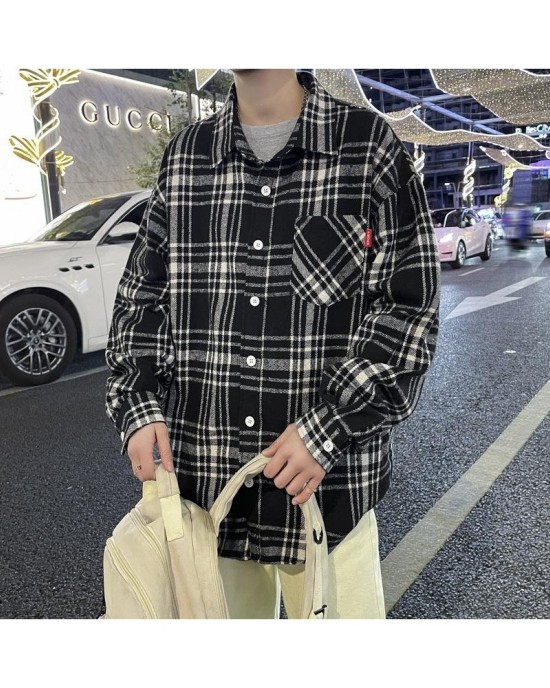 Oversized Plaid Flannel Shirt for Men & Women | L-9XL Plus Size Casual Long Sleeve