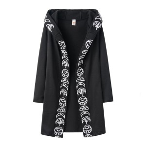 Women's Punk Moon Print Long Sleeve Cardigan Hoodie - Trendy Oversized