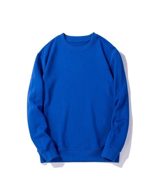 Unisex Plain Hoodie Long Sleeve Crewneck Sweatshirt for Men and