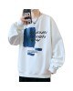 Men's Hoodie-Free Sweatshirt Long Sleeve T-Shirt Trendy Student Casual Top Oversize