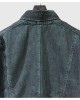 Vintage Distressed Denim Jacket with Raw Hem & Frayed Details, Light Blue Retro