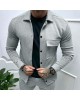 Classic Fall Denim Jacket with Button-Down Collar - Slim-Fit Casual