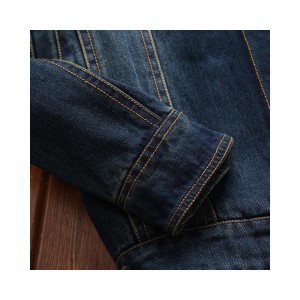 Vintage Denim Jacket for Men: Distressed Casual Trucker Coat with Classic