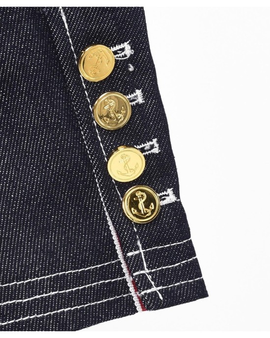 Vintage Denim Jacket with Collar - Casual Button-Up Coat for
