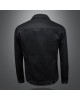 Men's Classic Black Denim Jacket - Fade-Resistant, Slim Fit, Minimalist
